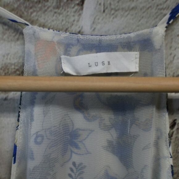 Nordstrom LUSH Lined Sheer Floral Maxi Dress Sz Med - Picture 4 of 4